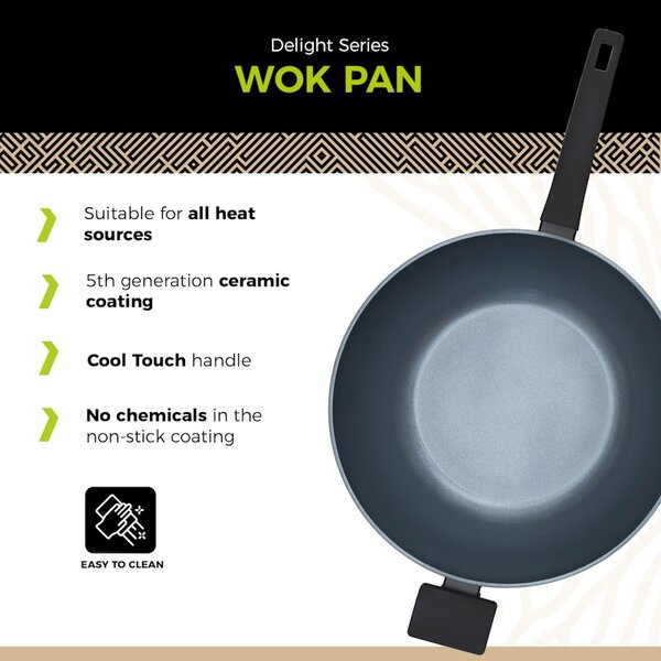 BE Living Wok ponev Delight Black 32 cm