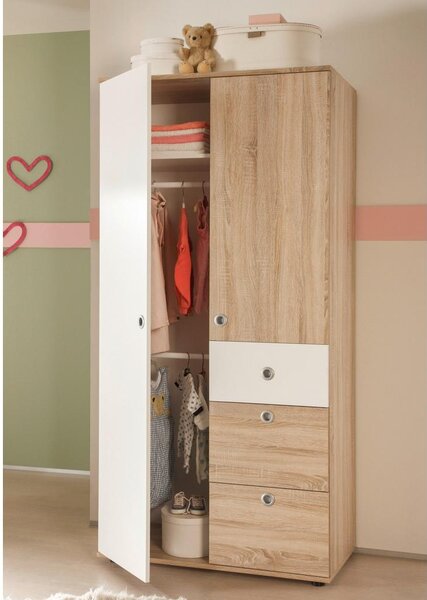 Mömax Omara S Klasičnimi Vrati Wiki Baby, Hrast, Bela, Š. 90cm