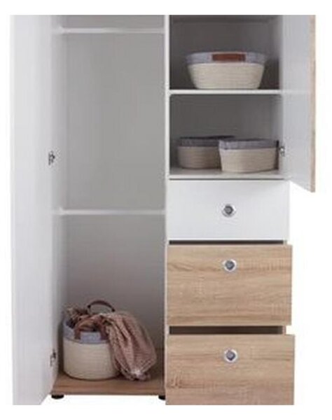 Mömax Omara S Klasičnimi Vrati Wiki Baby, Hrast, Bela, Š. 90cm