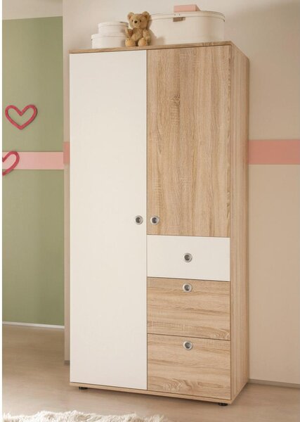 Mömax Omara S Klasičnimi Vrati Wiki Baby, Hrast, Bela, Š. 90cm