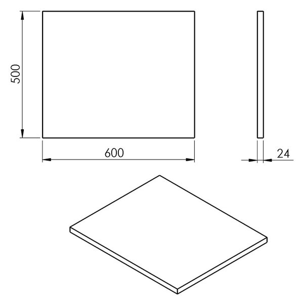 Bel pult omarice za umivalnik 60x50 cm Plato – Sapho