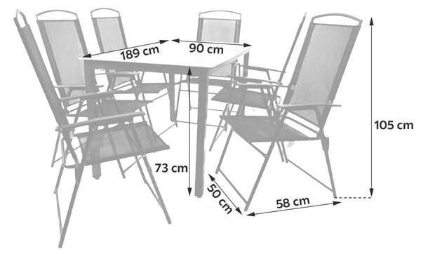 Gardenson Vrtna Garnitura Gardenson, Antracit, 7-Delno