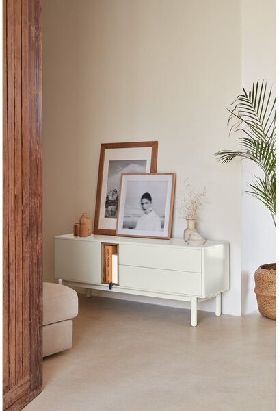 Kremno bela TV omarica 140x56x40 cm Corvo – Teulat