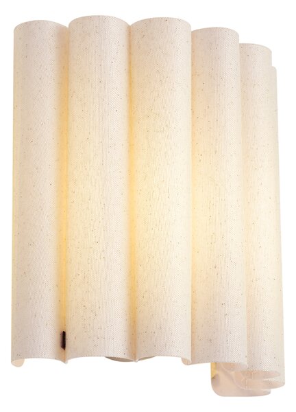 Japandi stenska svetilka bež z lanom 26 cm - Scallop