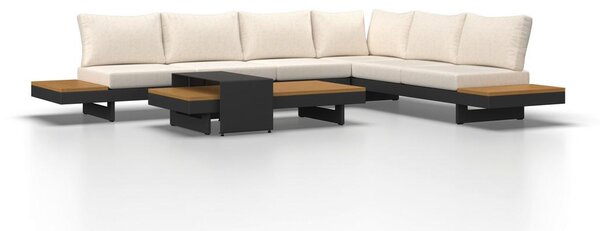 Bessagi Garden Lounge Garnitura Amaia, Aluminij, Masiven Les, Krem