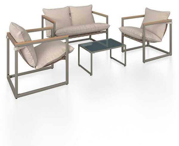 Bessagi Garden Lounge Garnitura Lara, 4-Delno, Krem