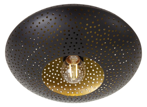 Orientalska stropna svetilka črna z zlatom 25 cm - Radiance