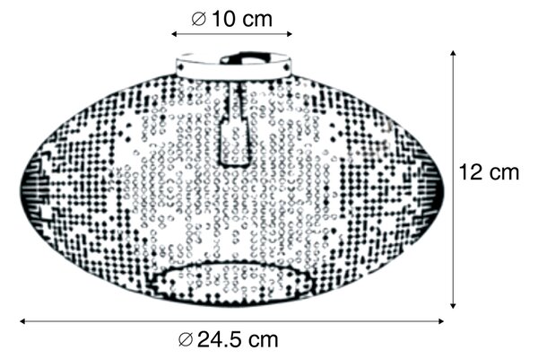 Orientalska stropna svetilka črna z zlatom 25 cm - Radiance