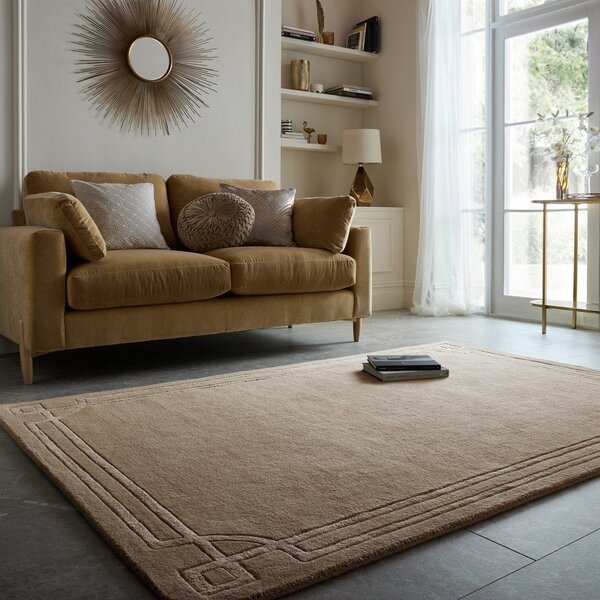 Rjava ročno tkana volnena preproga 200x290 cm Gatsby – Flair Rugs