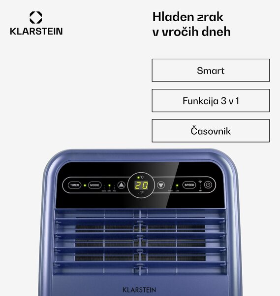 Klarstein Metrobreeze New York Smart 7k, prenosna klima, 7000 BTU/2,1 kW, energetski razred A, daljinski upravljalnik