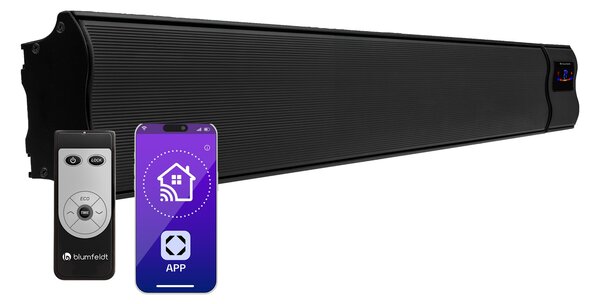 Blumfeldt Cosmic Beam Smart 24, infrardeči grelnik, 2400 W, WiFi, upravljanje z aplikacijo, črn
