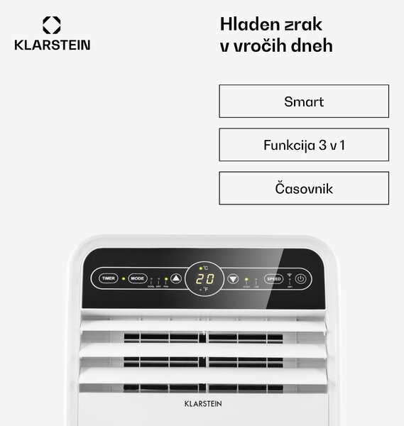 Klarstein Metrobreeze New York Smart 7k, mobilna klimatska naprava, 7000 BTU/2,1 kW, energijski razred A, daljinski upravljalnik