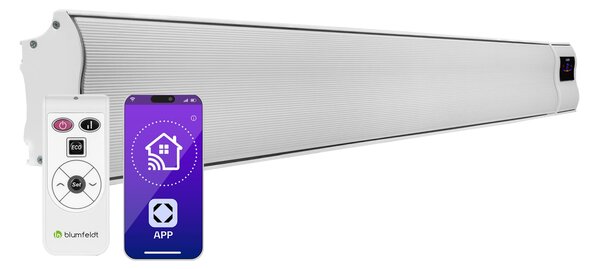 Blumfeldt Cosmic Beam Smart 30, infrardeči grelec, 3000 W, krmiljenje z aplikacijo, bela barva