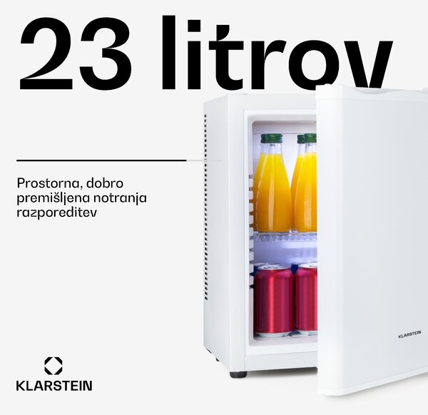 Klarstein Happy Hour, minibar, 5-15 °C, EEK G, tiho delovanje 23 dB, LED-osvetlitev