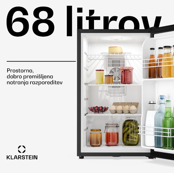Klarstein Matterhorn 68, mini hladilnik, 68 litrov, 35 dB, kompakten, z možnostjo zaklepanja