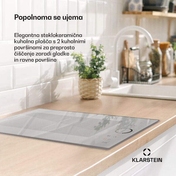 Klarstein Delicatessa Domino Prime, vgradna indukcijska plošča, 2 coni, 3500 W, samostojna
