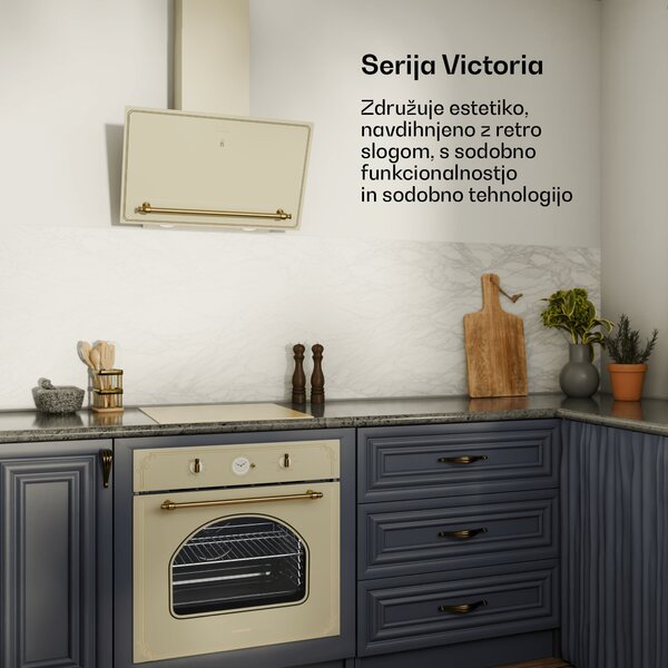 Klarstein Victoria indukcijska kuhalna plošča, 45 cm, 6 600 W, 3 kuhališča, drsno upravljanje, boost
