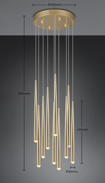 LED viseča svetilka v zlati barvi ø 30 cm Cala – Trio Select