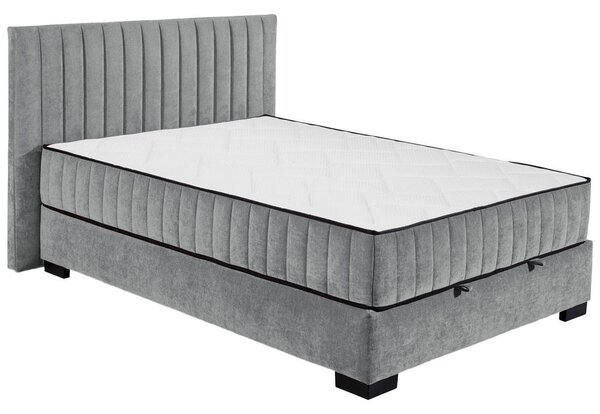 POSTELJA Z VZMETNICO 140 cm x 200 cm , tekstil, leseni material antracit