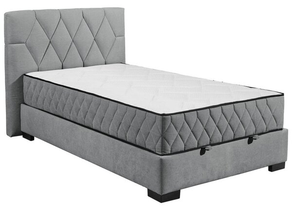 POSTELJA Z VZMETNICO 120 cm x 200 cm , tekstil, leseni material antracit