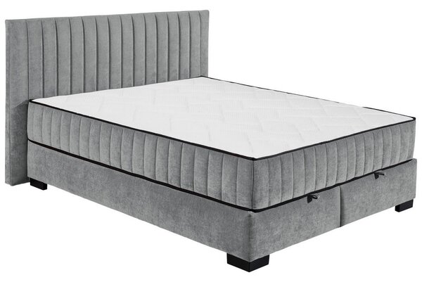 POSTELJA Z VZMETNICO 160 cm x 200 cm , tekstil, leseni material antracit