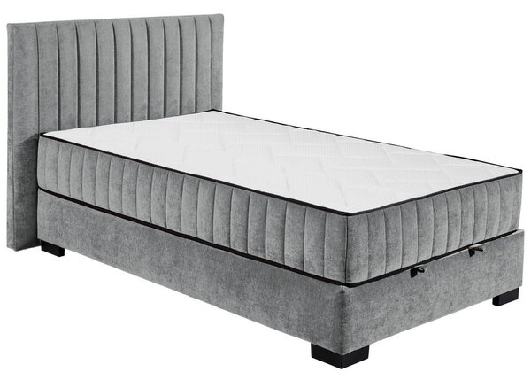 POSTELJA Z VZMETNICO 120 cm x 200 cm , tekstil, leseni material antracit