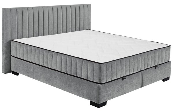 POSTELJA Z VZMETNICO 180 cm x 200 cm , tekstil, leseni material antracit