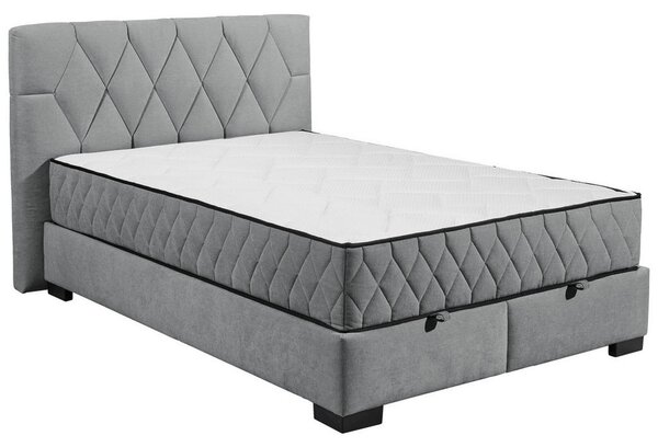 POSTELJA Z VZMETNICO 140 cm x 200 cm , tekstil, leseni material antracit