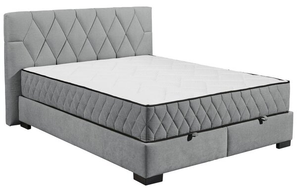 POSTELJA Z VZMETNICO 160 cm x 200 cm , tekstil, leseni material antracit