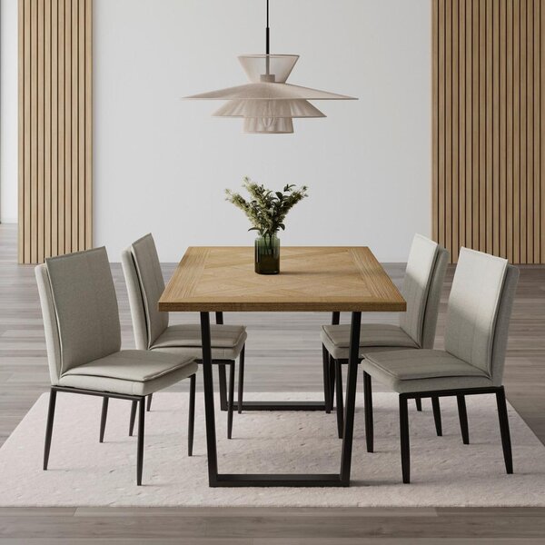 Bessagi Home Jedilna Garnitura Abelia, Miza 160x90, 4x Stol