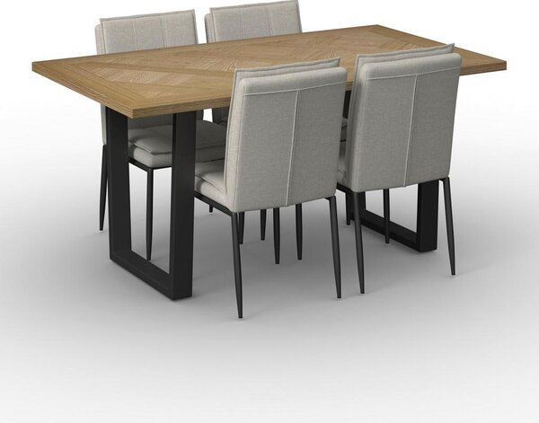 Bessagi Home Jedilna Garnitura Abelia, Miza 160x90, 4x Stol