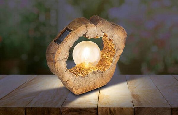 Globo Solarna Svetilka Woodlight, S Sijalko