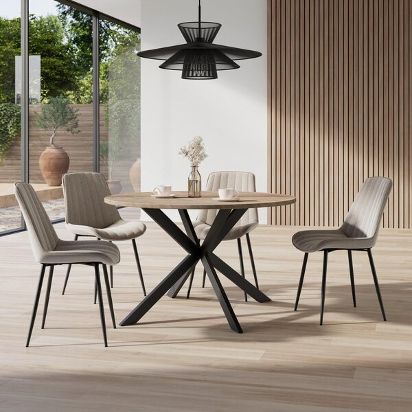 Bessagi Home Jedilna Garnitura Eolona, Miza Ø 120cm, 4x Stol