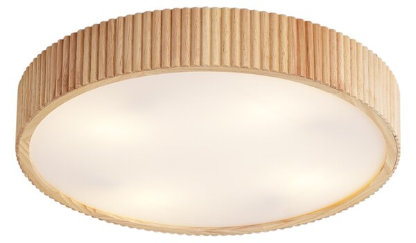 Japandi stropna svetilka lesena 50 cm 4-luči - Lyra