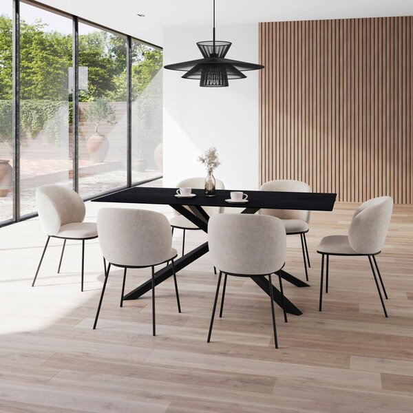 Bessagi Home Jedilna Miza Livan, Temno Siva, 180x90