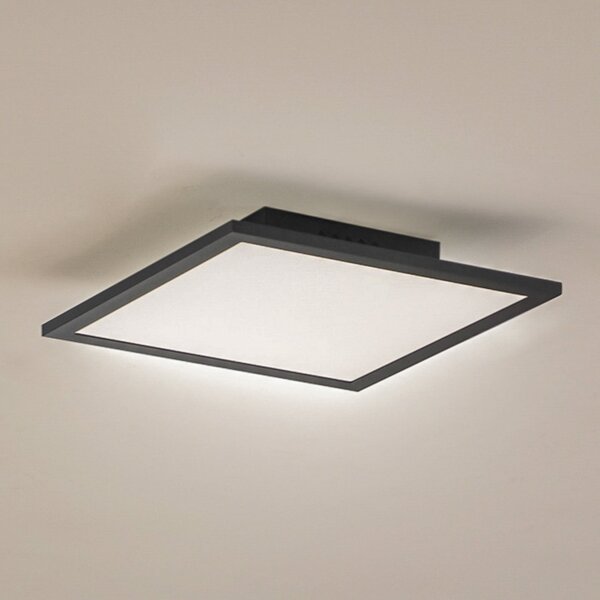 Lindby LED plošča Enhife, črna, 30 x cm, kovinska, 4.000K, Črna, Študija / pisarna, Aluminij, Sodobni