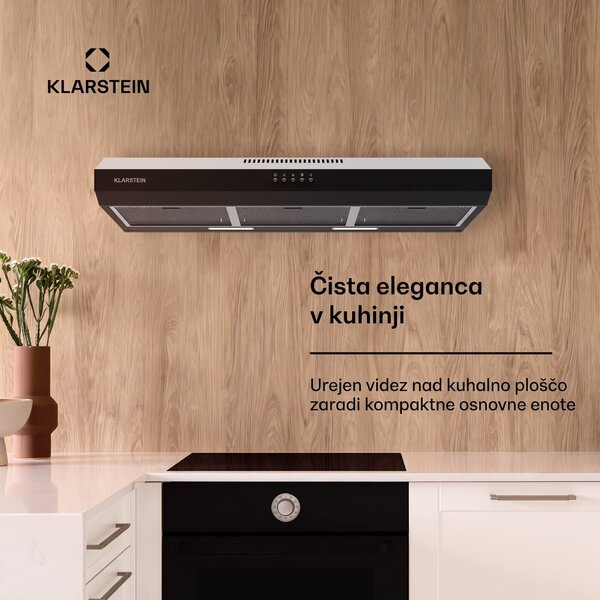 Klarstein Contempo 90cm 200m³/h Podgradna Napa Črna