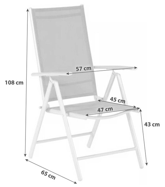 Gardenson Set Zložljivih Vrtnih Stolov Amalfi, 2 Kos, Črna