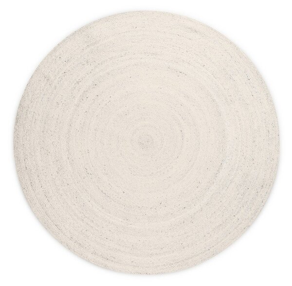 Kremno bela obojestranska/ročno tkana okrogla preproga iz jute ø 200 cm Braided – Hanse Home