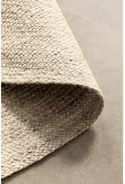 Kremno bela obojestranska/ročno tkana okrogla preproga iz jute ø 200 cm Braided – Hanse Home