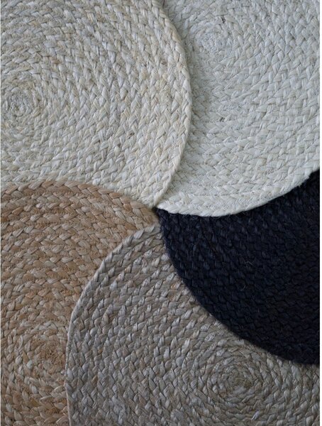 Kremno bela obojestranska/ročno tkana okrogla preproga iz jute ø 200 cm Braided – Hanse Home