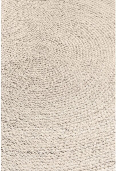 Kremno bela obojestranska/ročno tkana okrogla preproga iz jute ø 200 cm Braided – Hanse Home