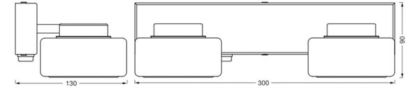 LEDVANCE LED stensko svetilo Orbis Flame, 2-svetlobno, krom, IP44