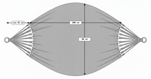 Viseča mreža ZENVIO 200x80 cm, sivo-bela + torba brezplačno