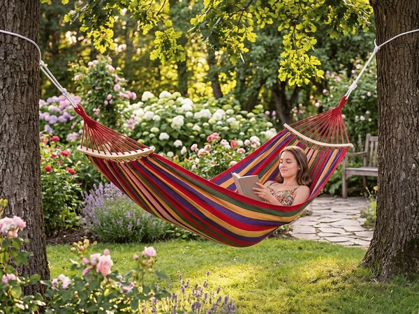Viseča mreža ZENVIO COMFORT 200x80 cm, rdeča + brezplačna torba