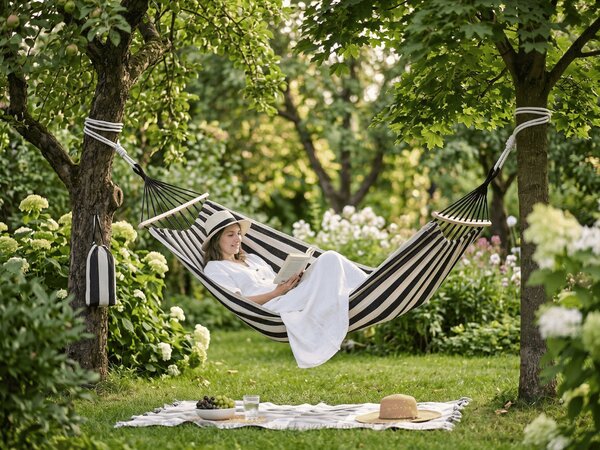 Viseča mreža ZENVIO COMFORT 200x80 cm, sivo-bela + vrečka brezplačno