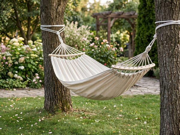Viseča mreža ZENVIO COMFORT 200x80 cm, bela + torba brezplačno