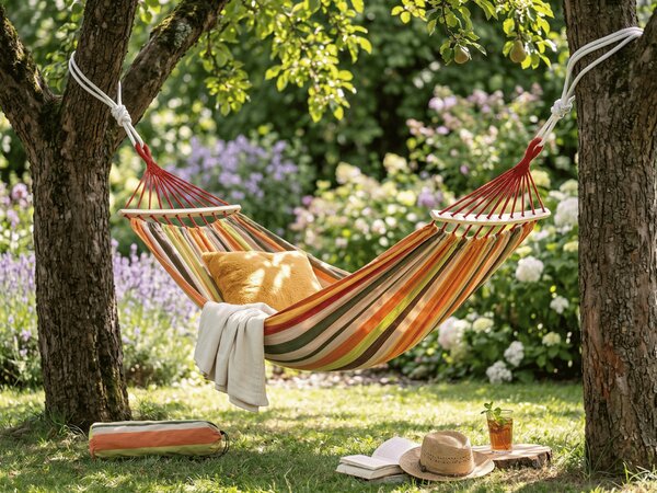 Viseča mreža ZENVIO COMFORT 200x80 cm, oranžna + torba brezplačno