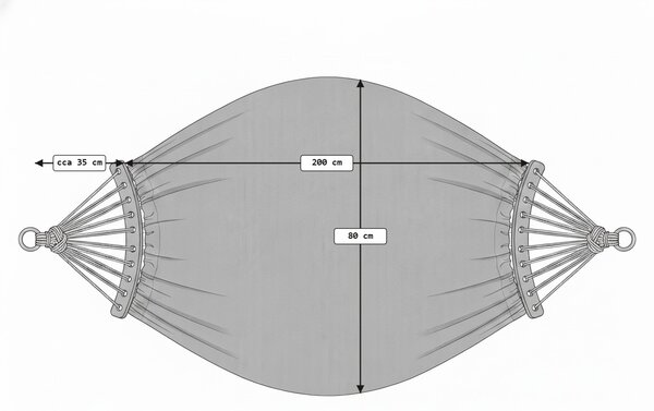 Viseča mreža ZENVIO COMFORT 200x80 cm, rdeča + brezplačna torba