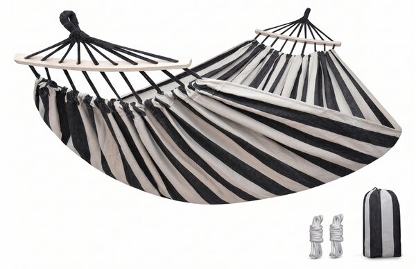 Viseča mreža ZENVIO COMFORT 200x80 cm, sivo-bela + vrečka brezplačno